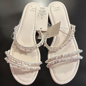 A New Day Women's Cream Pearl Sandals
